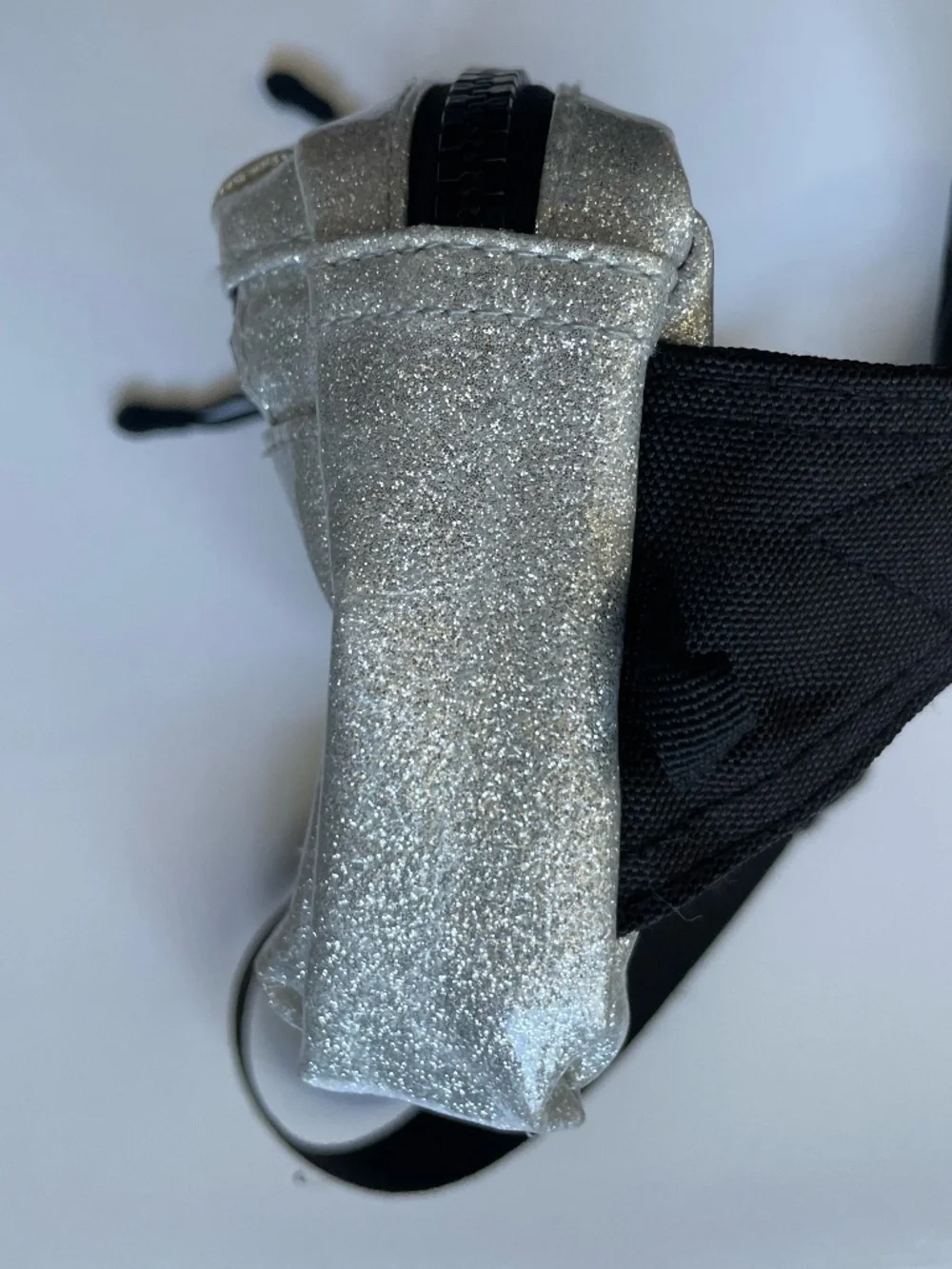 Girls Converse All Star Silver Glitter Fanny Pack | Metallic Waist Bag